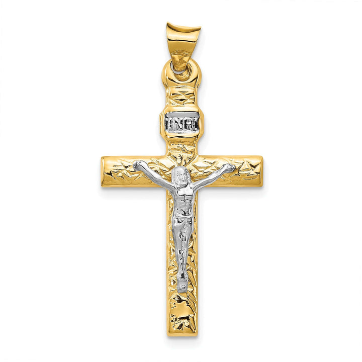 Lovely Rita's Charms & Pendants 14K Two-Tone Gold Dainty INRI Cross Pendant