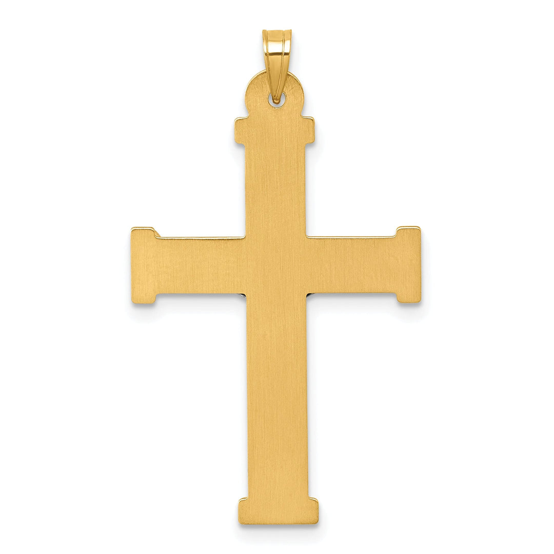 Lovely Rita's Charms & Pendants 14K Two-Tone Gold Dainty Polished & Textured INRI Cross Pendant