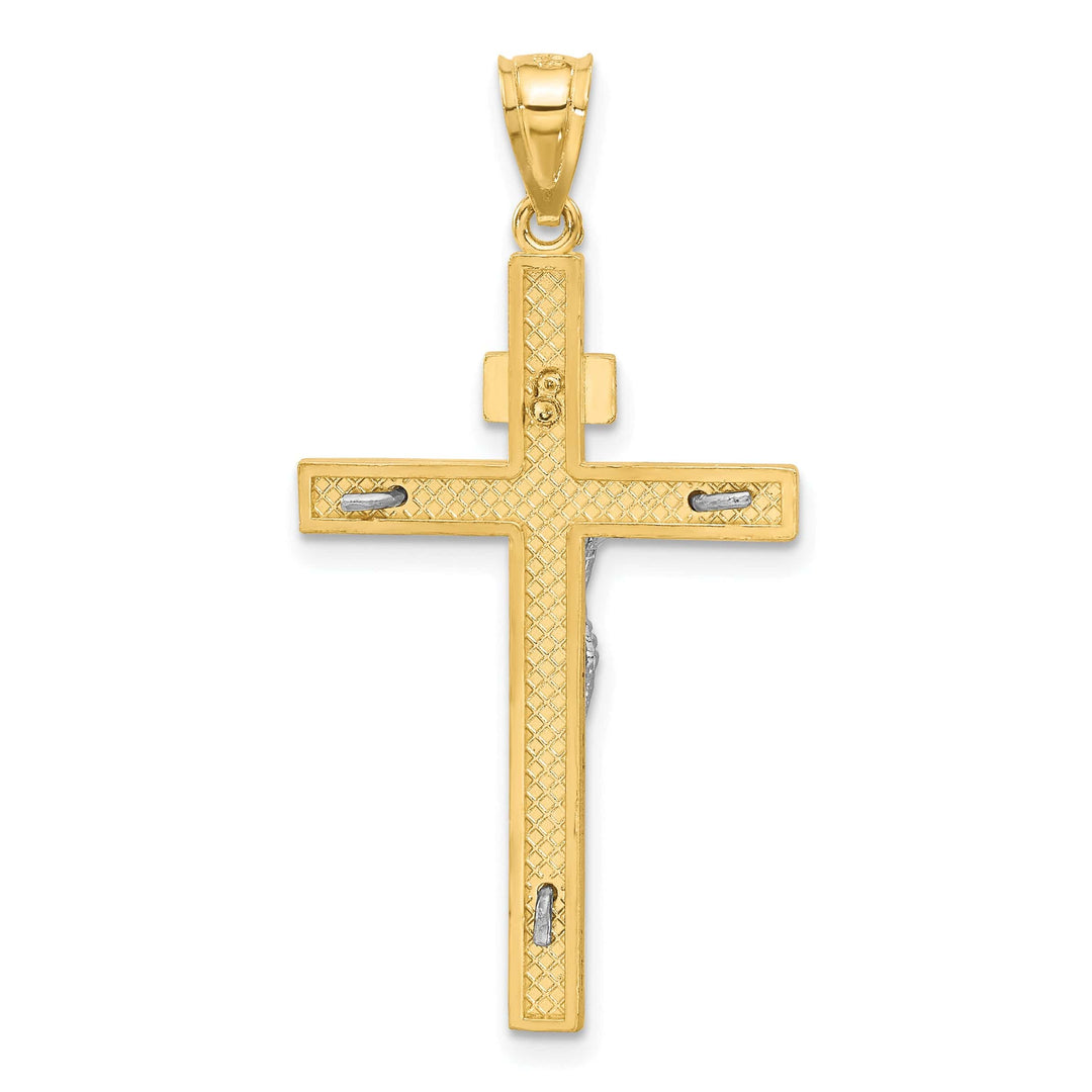 Lovely Rita's Charms & Pendants 14K Two-Tone Gold Detailed INRI Cross Pendant