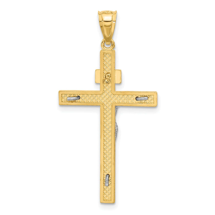 Lovely Rita's Charms & Pendants 14K Two-Tone Gold Detailed INRI Cross Pendant