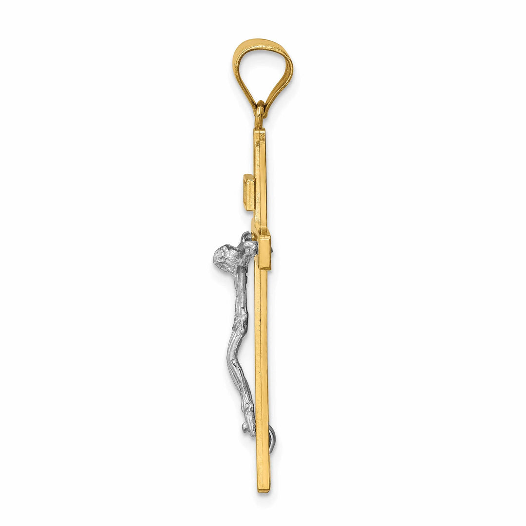 Lovely Rita's Charms & Pendants 14K Two-Tone Gold Detailed INRI Cross Pendant