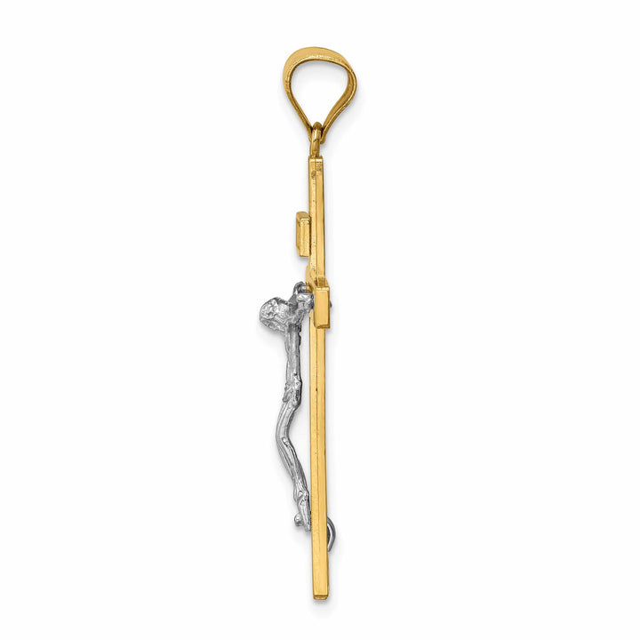 Lovely Rita's Charms & Pendants 14K Two-Tone Gold Detailed INRI Cross Pendant