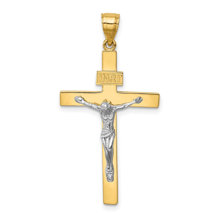 Lovely Rita's Charms & Pendants 14K Two-Tone Gold Detailed INRI Cross Pendant