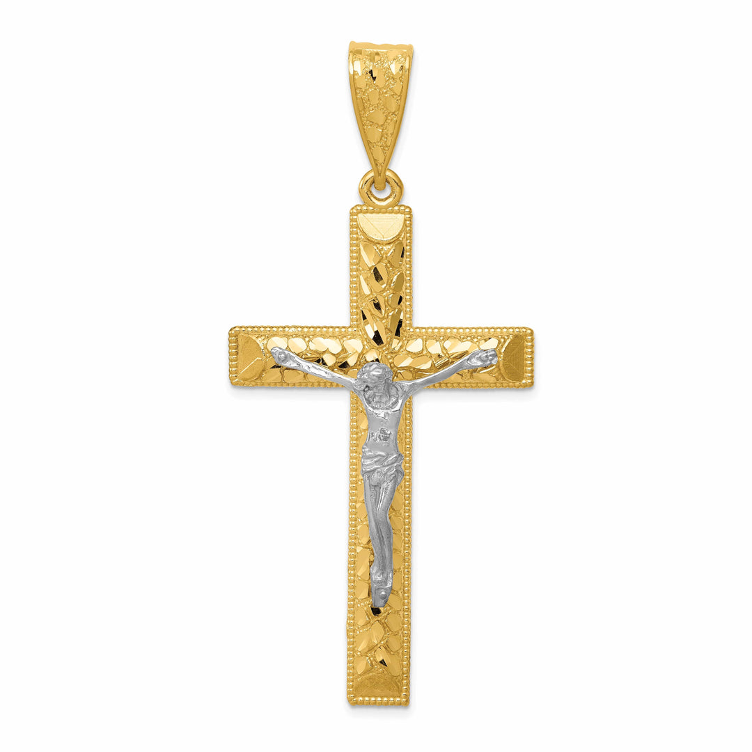 Lovely Rita's Charms & Pendants 14K Two-Tone Gold Elegant D.C Crucifix Cross Pendant