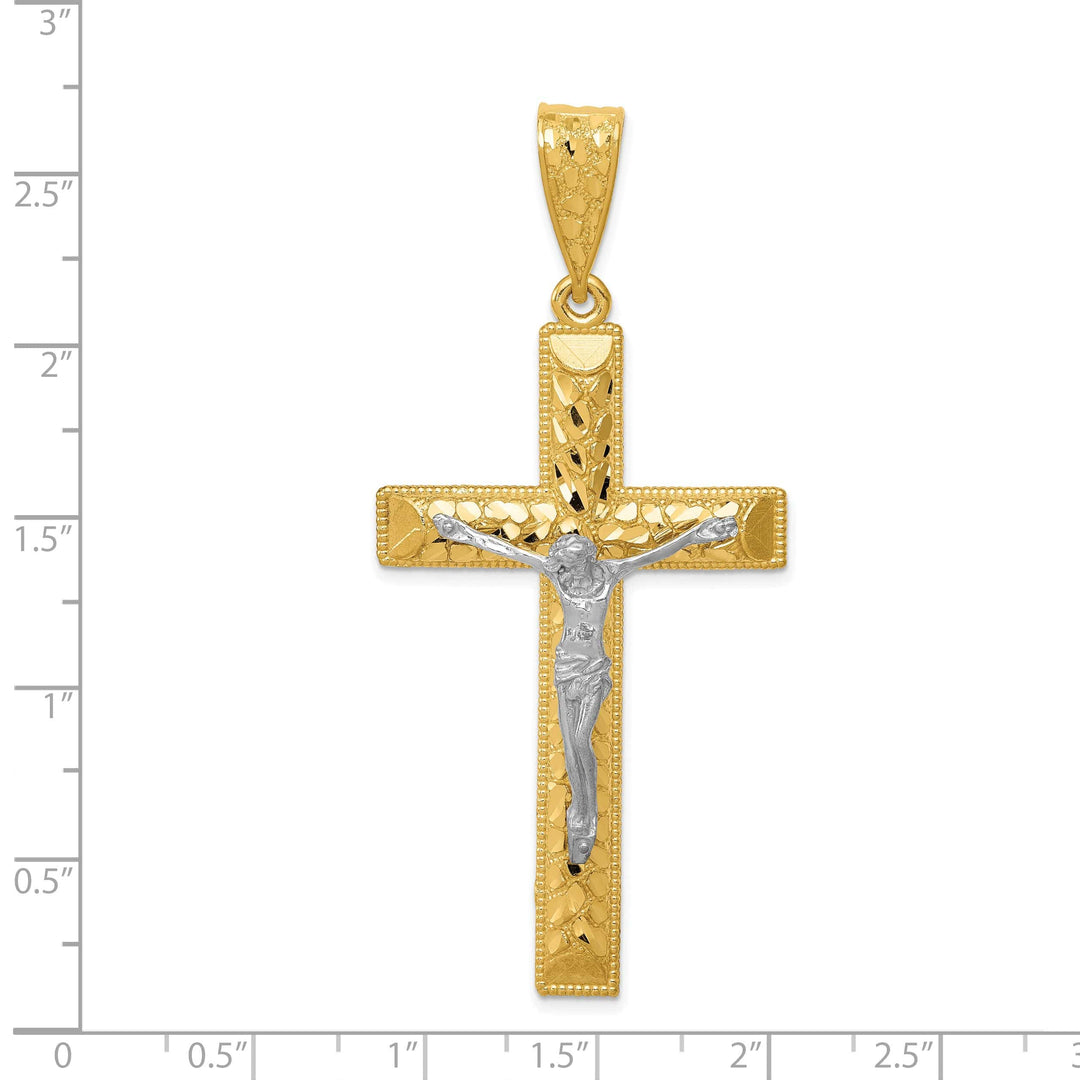 Lovely Rita's Charms & Pendants 14K Two-Tone Gold Elegant D.C Crucifix Cross Pendant