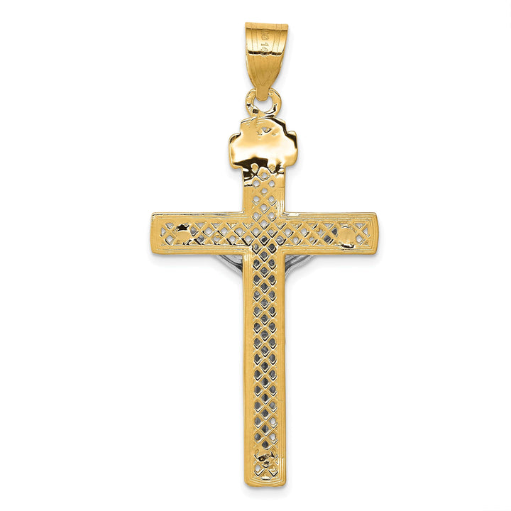 Lovely Rita's Charms & Pendants 14K Two-Tone Gold Elegant D.C Lattice INRI Cross Pendant