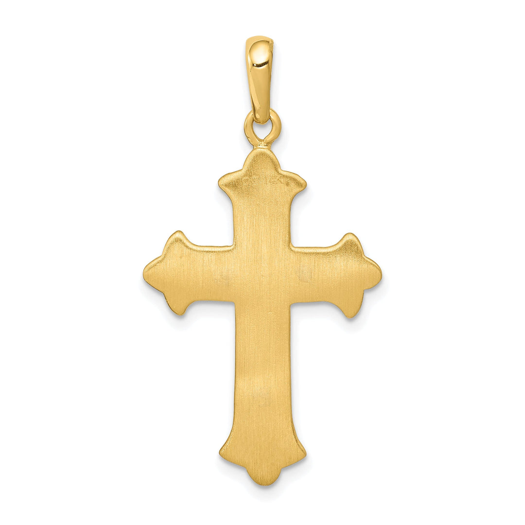 Lovely Rita's Charms & Pendants 14K Two-Tone Gold Elegant Fleur de Lis Cross Pendant
