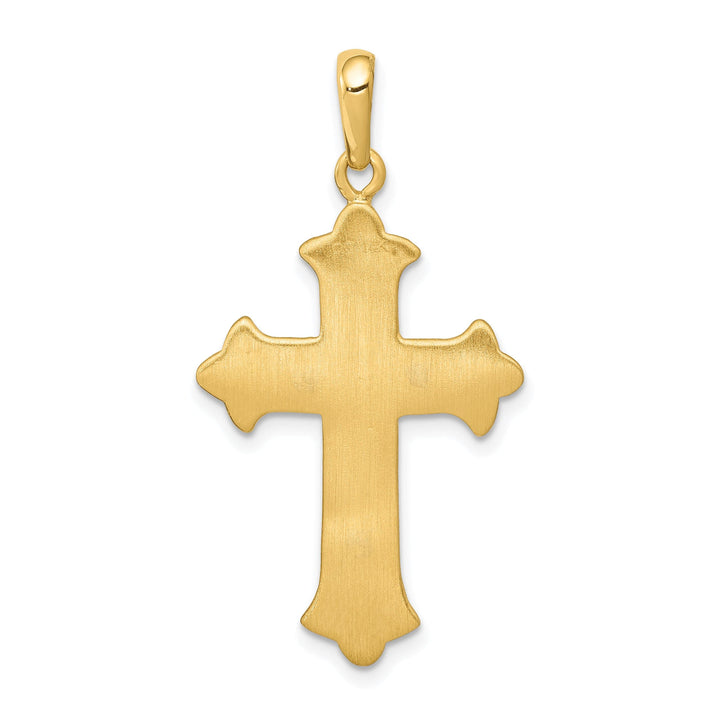 Lovely Rita's Charms & Pendants 14K Two-Tone Gold Elegant Fleur de Lis Cross Pendant