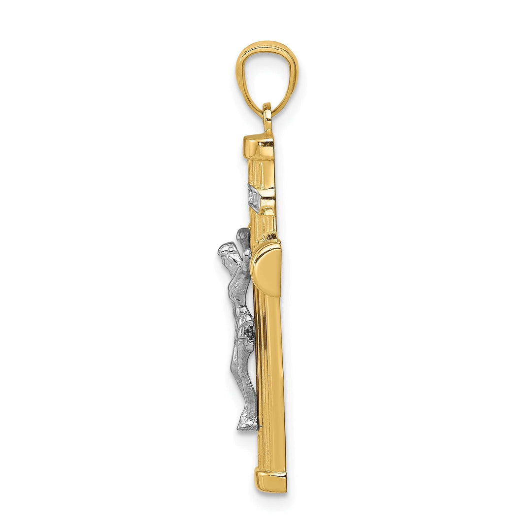 Lovely Rita's Charms & Pendants 14K Two-Tone Gold Elegant INRI Cross Pendant