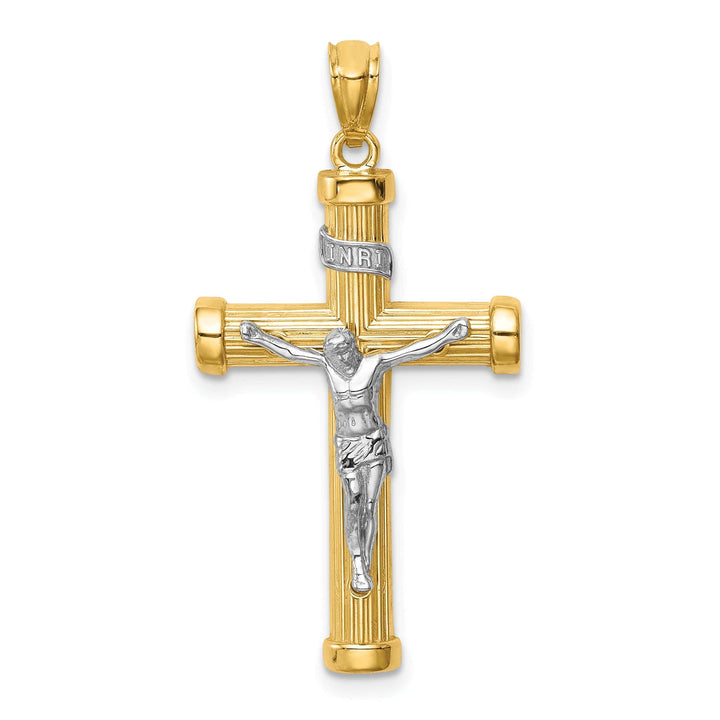 Lovely Rita's Charms & Pendants 14K Two-Tone Gold Elegant INRI Cross Pendant