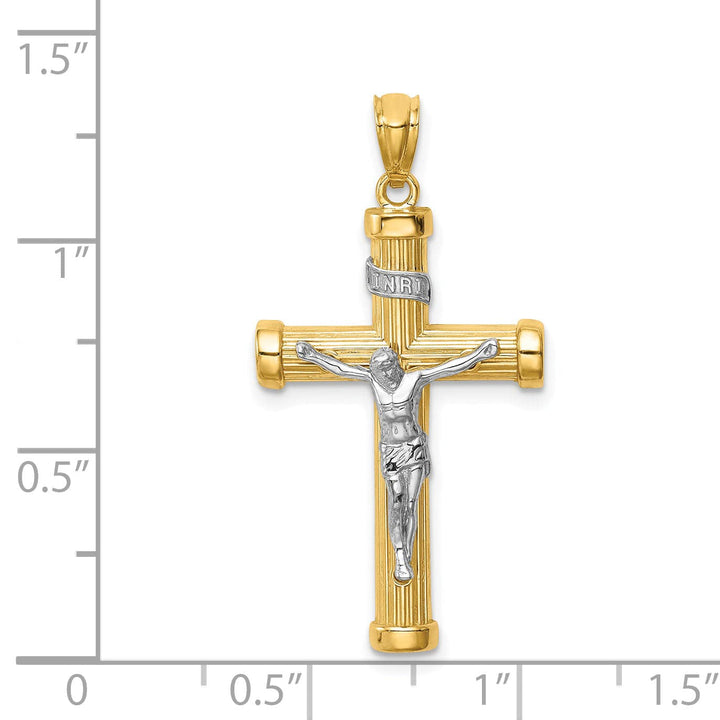 Lovely Rita's Charms & Pendants 14K Two-Tone Gold Elegant INRI Cross Pendant
