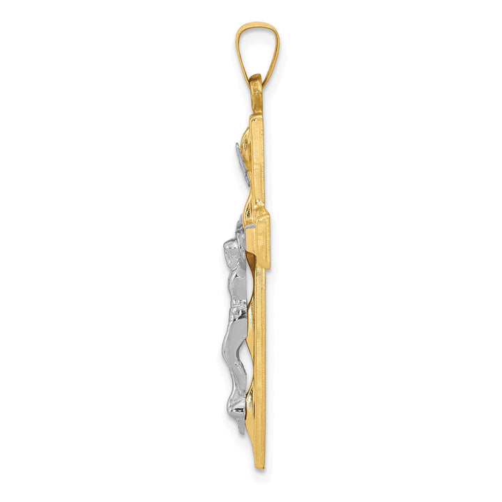 Lovely Rita's Charms & Pendants 14K Two-Tone Gold Elegant Polished INRI Cross Pendant