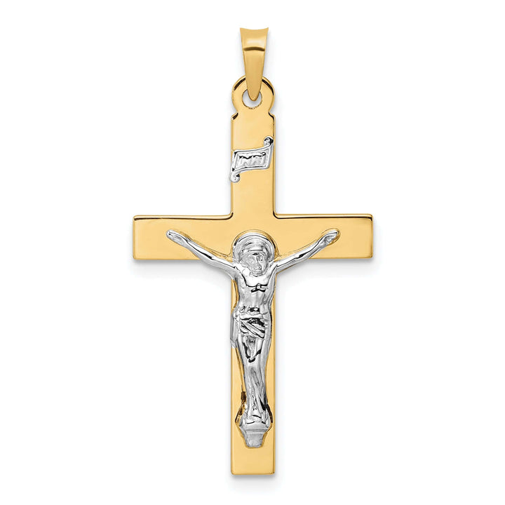 Lovely Rita's Charms & Pendants 14K Two-Tone Gold Elegant Polished Solid INRI Cross Pendant