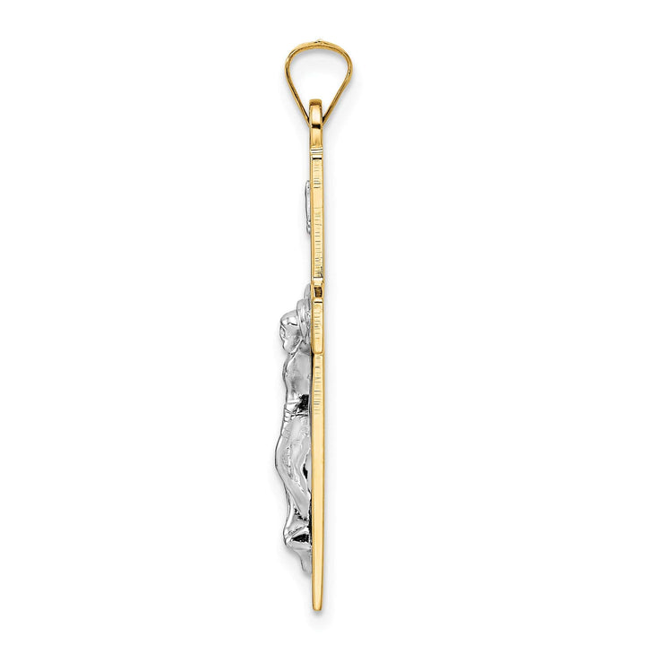 Lovely Rita's Charms & Pendants 14K Two-Tone Gold Elegant Polished Solid INRI Cross Pendant