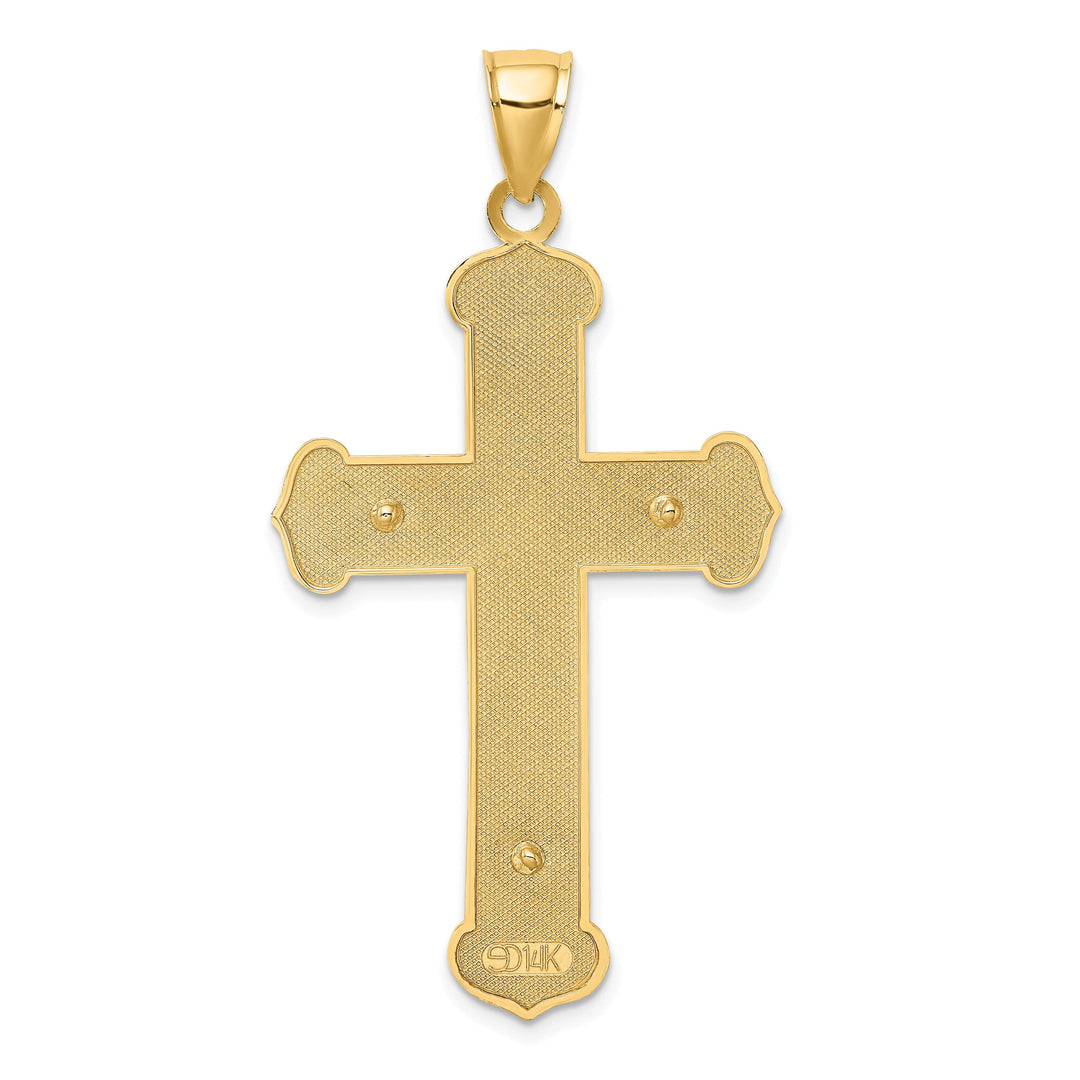 Lovely Rita's Charms & Pendants 14K Two-Tone Gold Elegant Textured Crucifix Cross Pendant