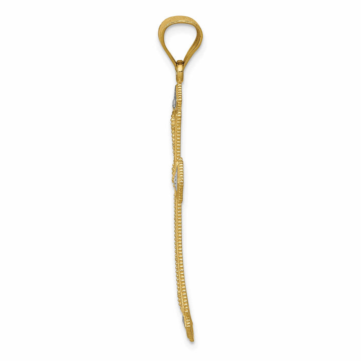 Lovely Rita's Charms & Pendants 14K Two-Tone Gold Intricate and Rhodium D.C Passion Cross Pendant