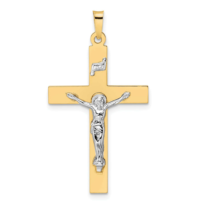 Lovely Rita's Charms & Pendants 14K Two-Tone Gold Intricate Polished Solid INRI Cross Pendant