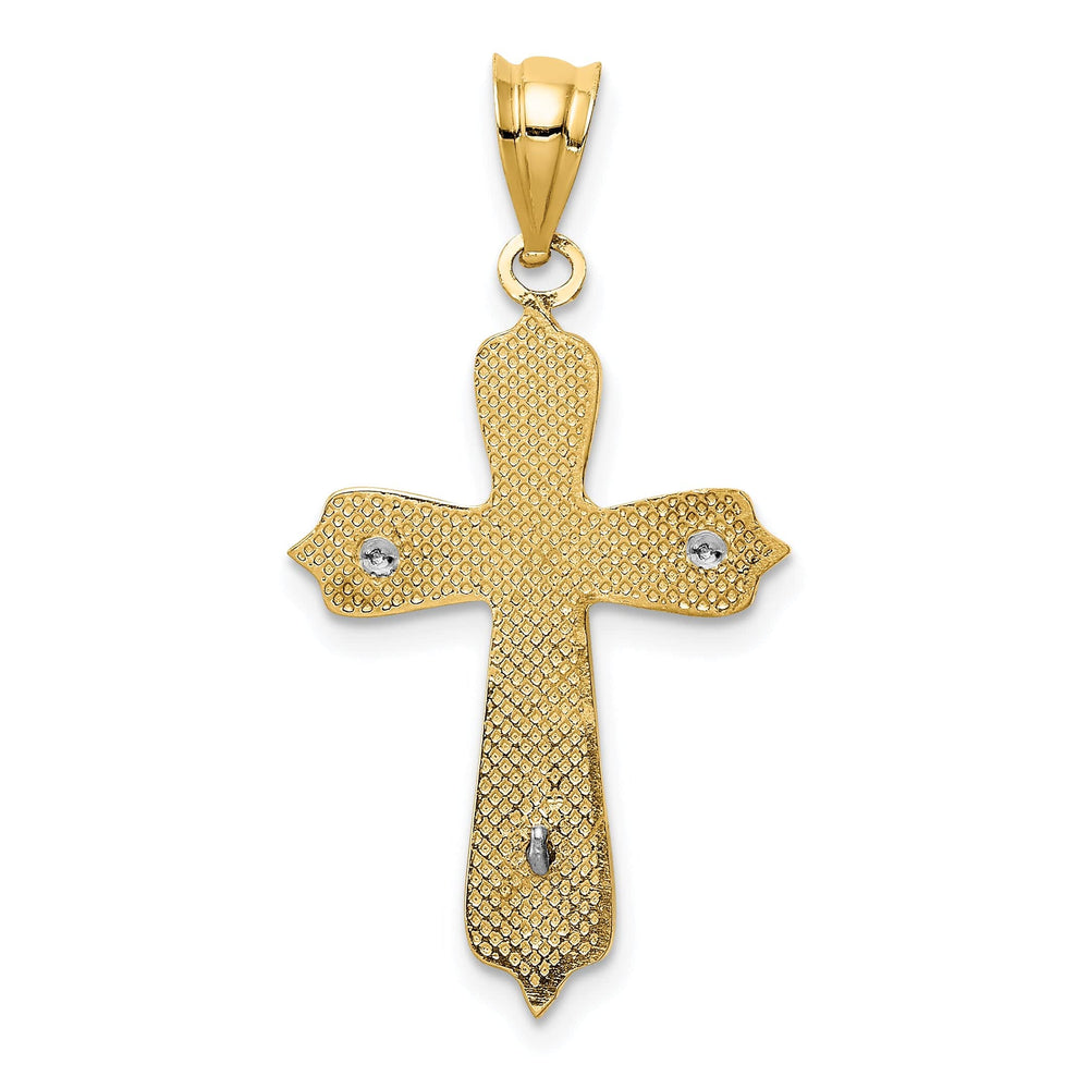Lovely Rita's Charms & Pendants 14K Two-Tone Gold Modern Crucifix Cross Pendant
