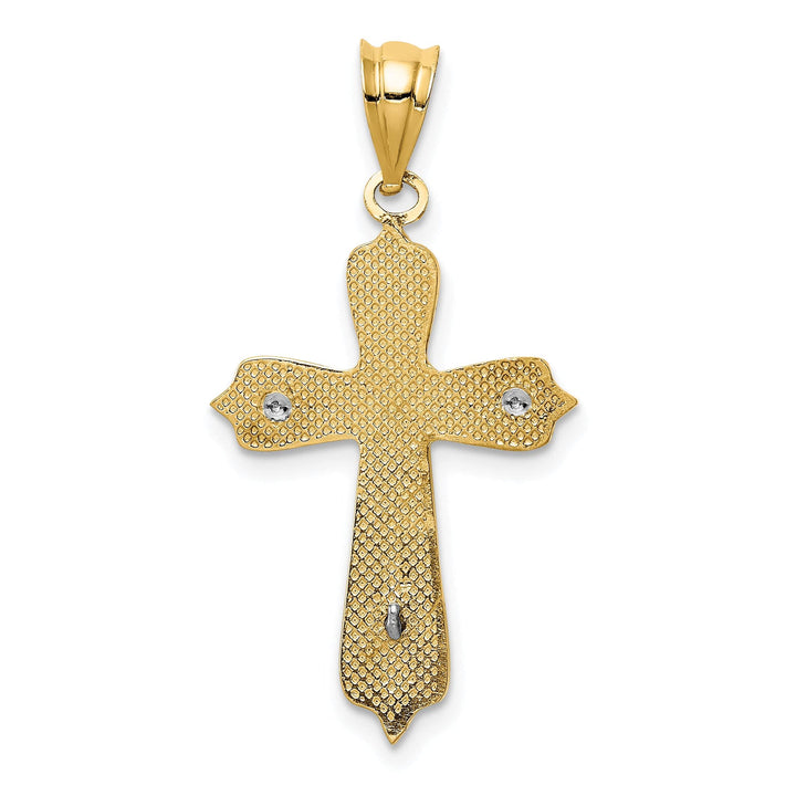 Lovely Rita's Charms & Pendants 14K Two-Tone Gold Modern Crucifix Cross Pendant