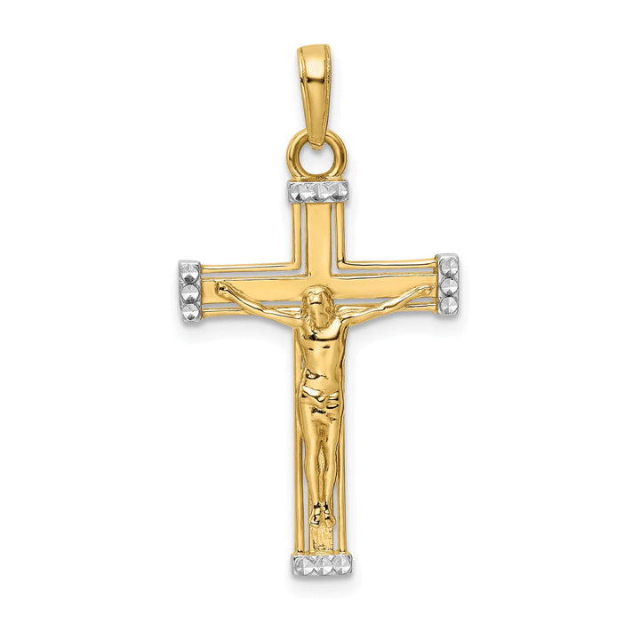 Lovely Rita's Charms & Pendants 14K Two-Tone Gold Modern D.C Crucifix Cross Pendant