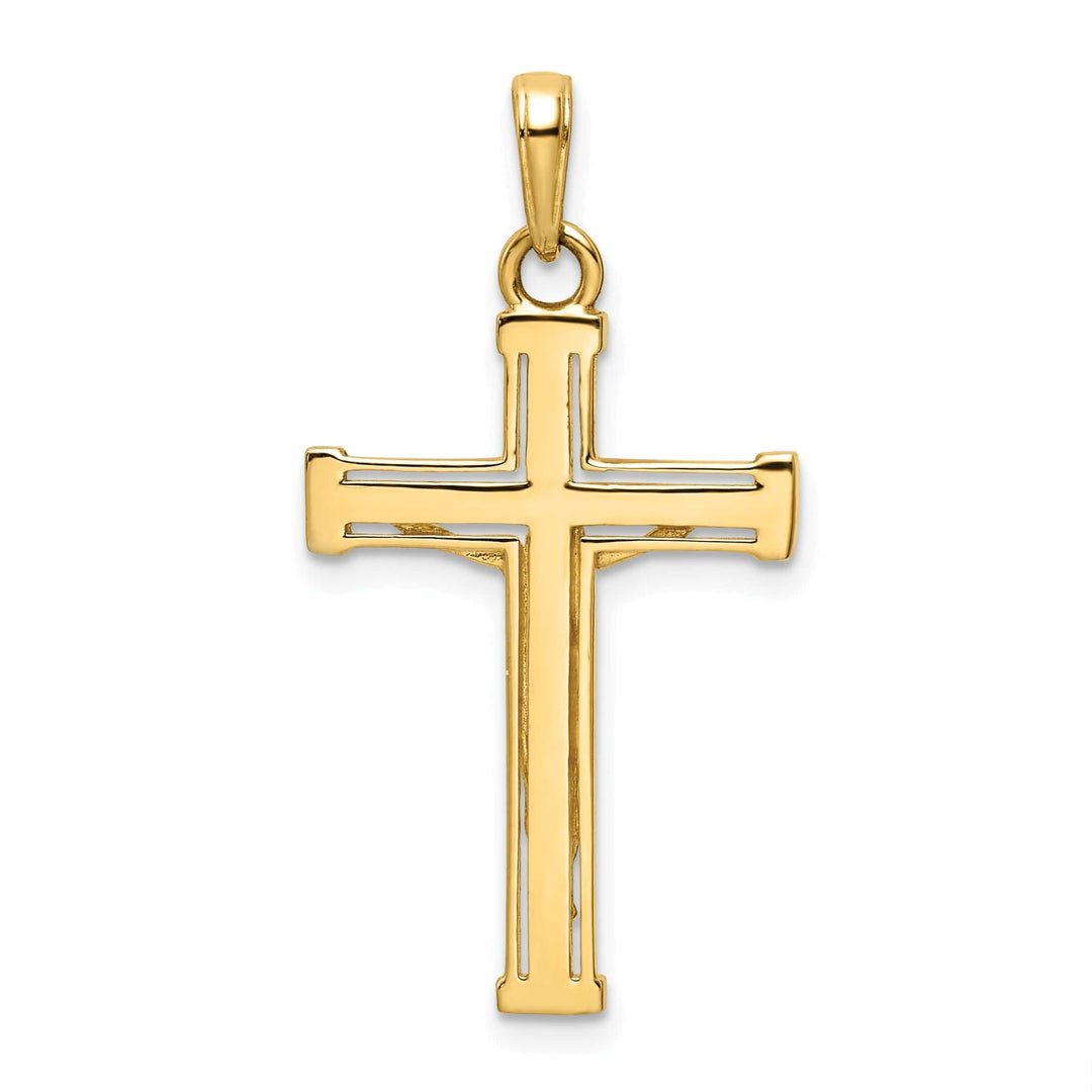 Lovely Rita's Charms & Pendants 14K Two-Tone Gold Modern D.C Crucifix Cross Pendant
