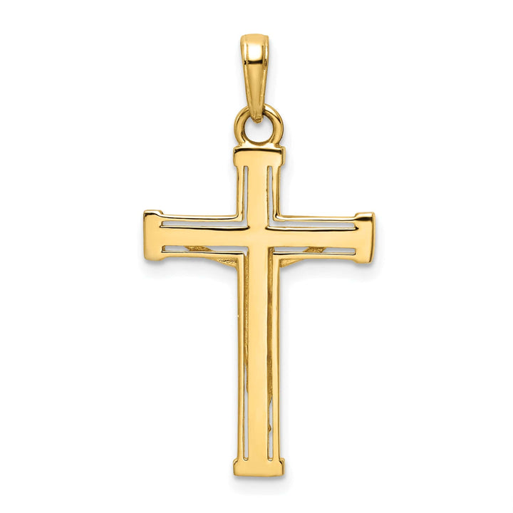 Lovely Rita's Charms & Pendants 14K Two-Tone Gold Modern D.C Crucifix Cross Pendant