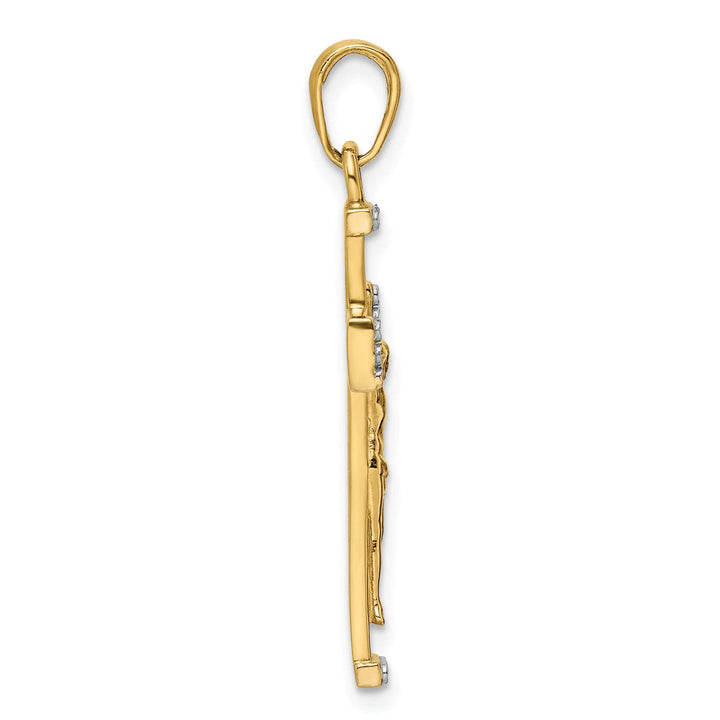 Lovely Rita's Charms & Pendants 14K Two-Tone Gold Modern D.C Crucifix Cross Pendant