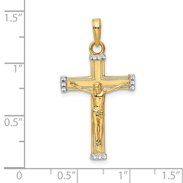 Lovely Rita's Charms & Pendants 14K Two-Tone Gold Modern D.C Crucifix Cross Pendant