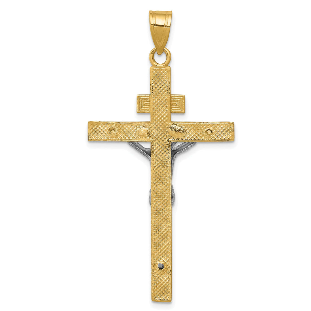 Lovely Rita's Charms & Pendants 14K Two-Tone Gold Modern INRI Cross Pendant