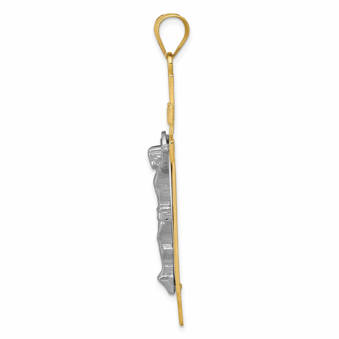 Lovely Rita's Charms & Pendants 14K Two-Tone Gold Modern INRI Cross Pendant