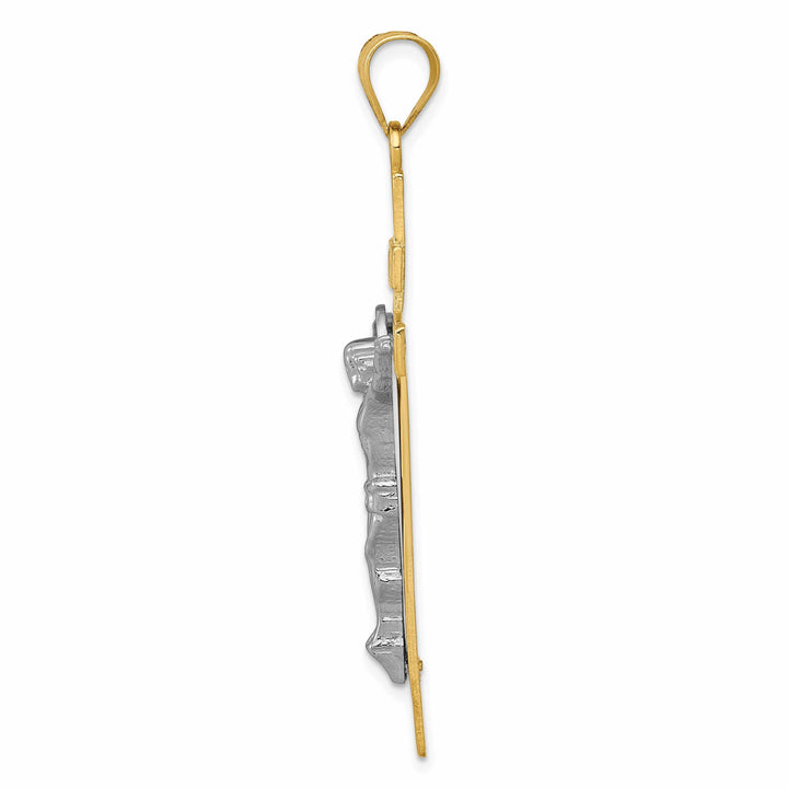 Lovely Rita's Charms & Pendants 14K Two-Tone Gold Modern INRI Cross Pendant