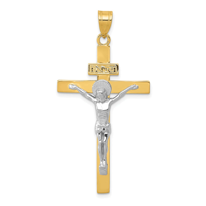 Lovely Rita's Charms & Pendants 14K Two-Tone Gold Modern INRI Cross Pendant