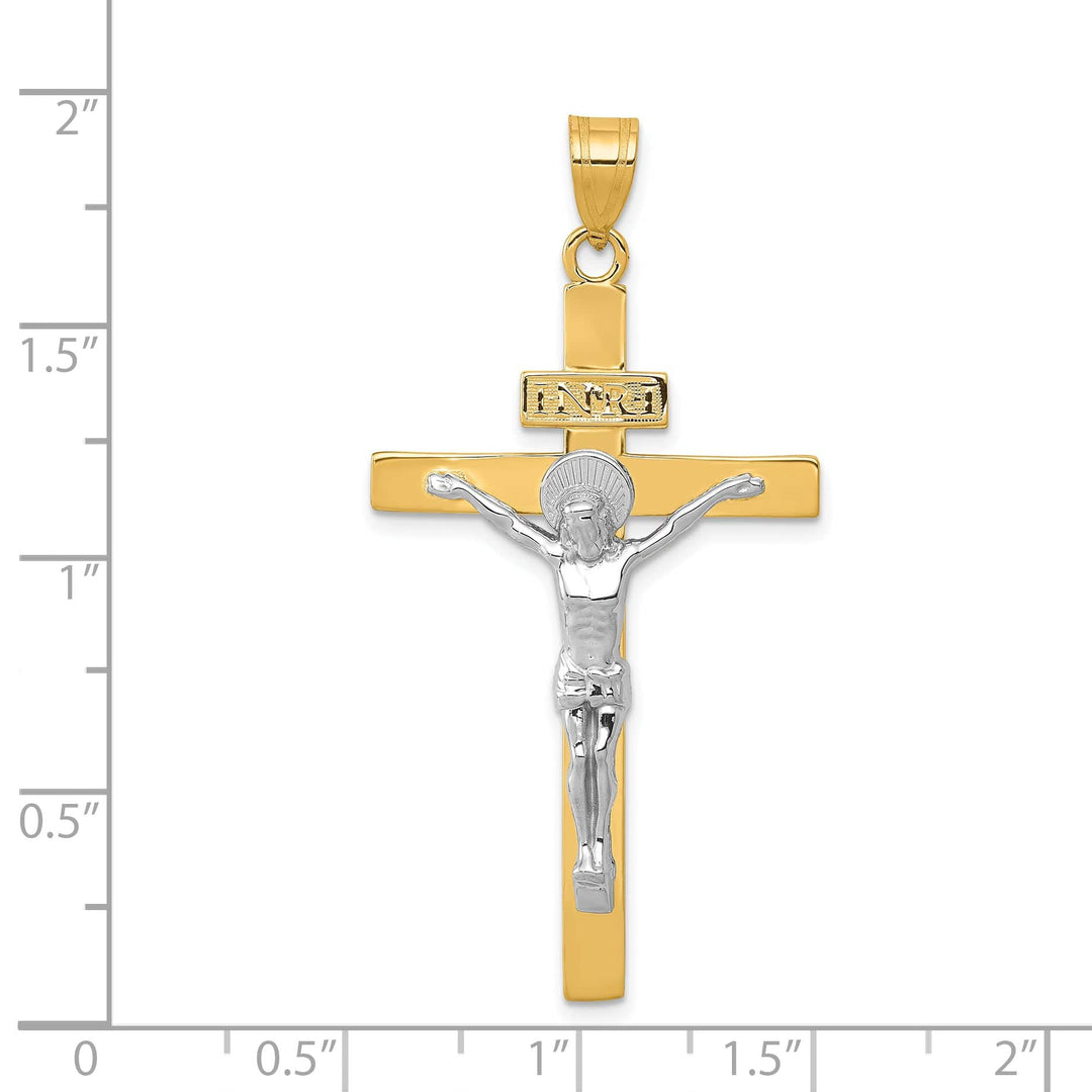 Lovely Rita's Charms & Pendants 14K Two-Tone Gold Modern INRI Cross Pendant