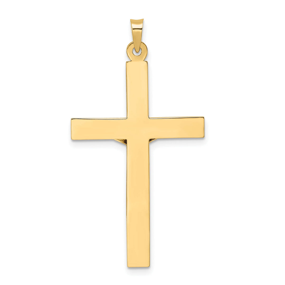 Lovely Rita's Charms & Pendants 14K Two-Tone Gold Modern Polished Solid INRI Cross Pendant