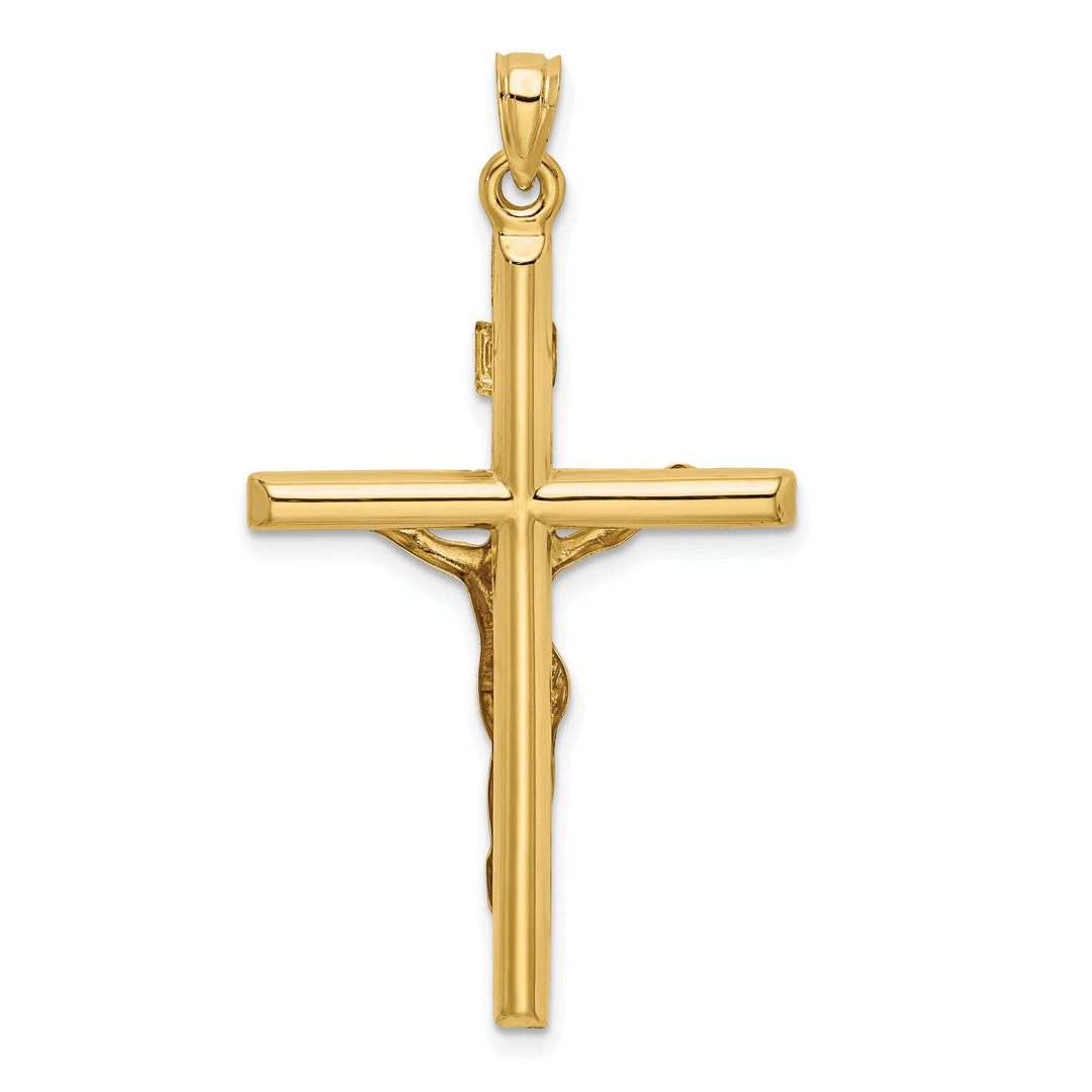 Lovely Rita's Charms & Pendants 14K Two-Tone Gold Ornate Hollow INRI Cross Pendant