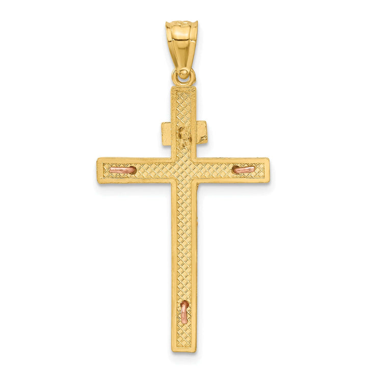 Lovely Rita's Charms & Pendants 14K Two-Tone Gold Ornate INRI Cross Pendant