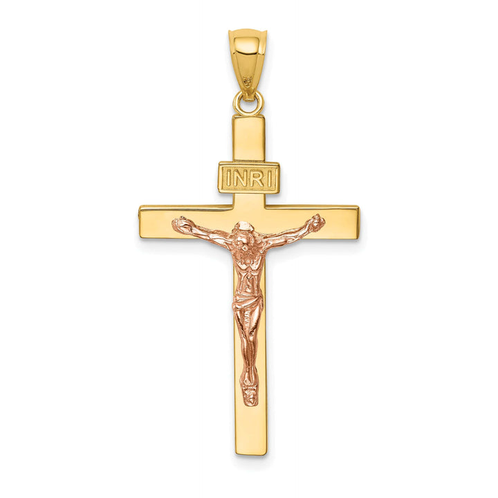 Lovely Rita's Charms & Pendants 14K Two-Tone Gold Ornate INRI Cross Pendant