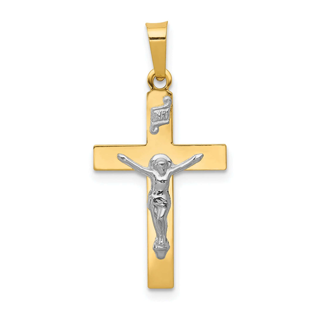 Lovely Rita's Charms & Pendants 14K Two-Tone Gold Ornate Polished Inri INRI Cross Pendant