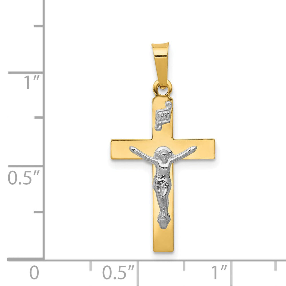 Lovely Rita's Charms & Pendants 14K Two-Tone Gold Ornate Polished Inri INRI Cross Pendant