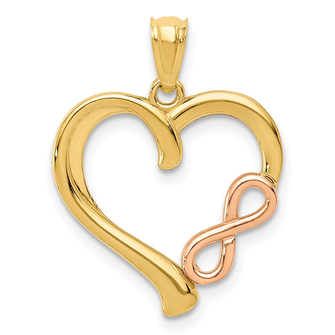 Lovely Rita's Charms & Pendants 14K Two-Tone Gold Polished Infinity Heart Pendant