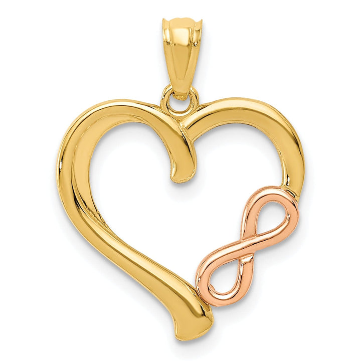Lovely Rita's Charms & Pendants 14K Two-Tone Gold Polished Infinity Heart Pendant