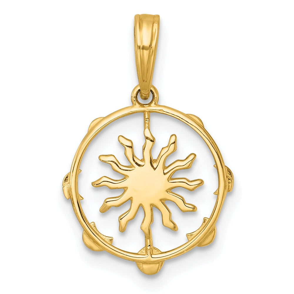 Lovely Rita's Charms & Pendants 14k Two Tone Gold Polished Sun With Moon Cycle Design Pendant