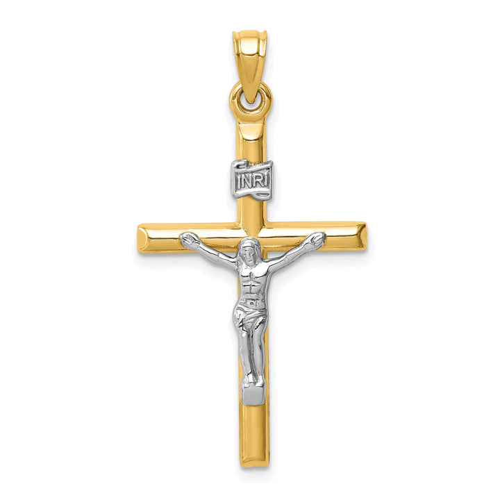 Lovely Rita's Charms & Pendants 14K Two-Tone Gold Refined Hollow INRI Cross Pendant
