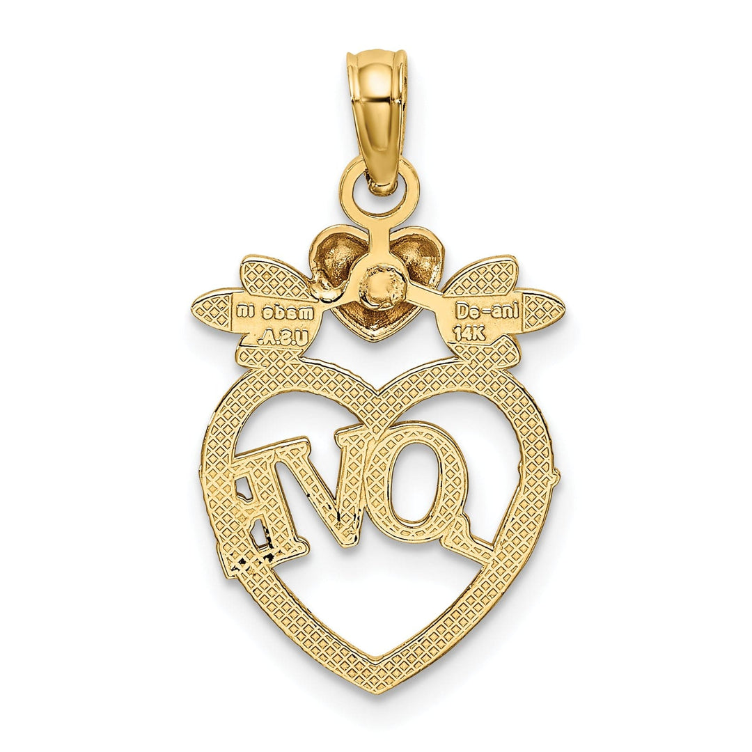 Lovely Rita's Charms & Pendants 14k Two Tone Gold Rhodium LOVE Inside Heart Pendant