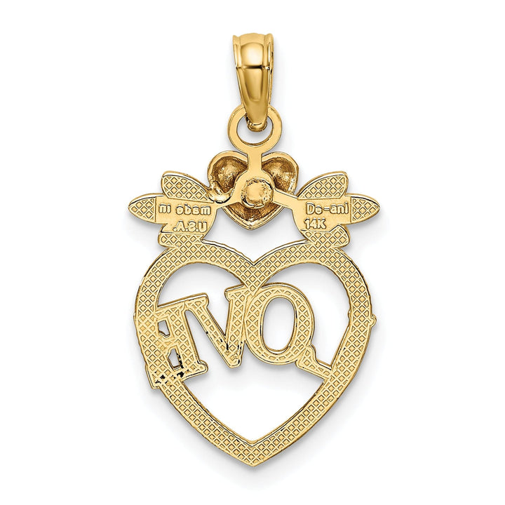 Lovely Rita's Charms & Pendants 14k Two Tone Gold Rhodium LOVE Inside Heart Pendant