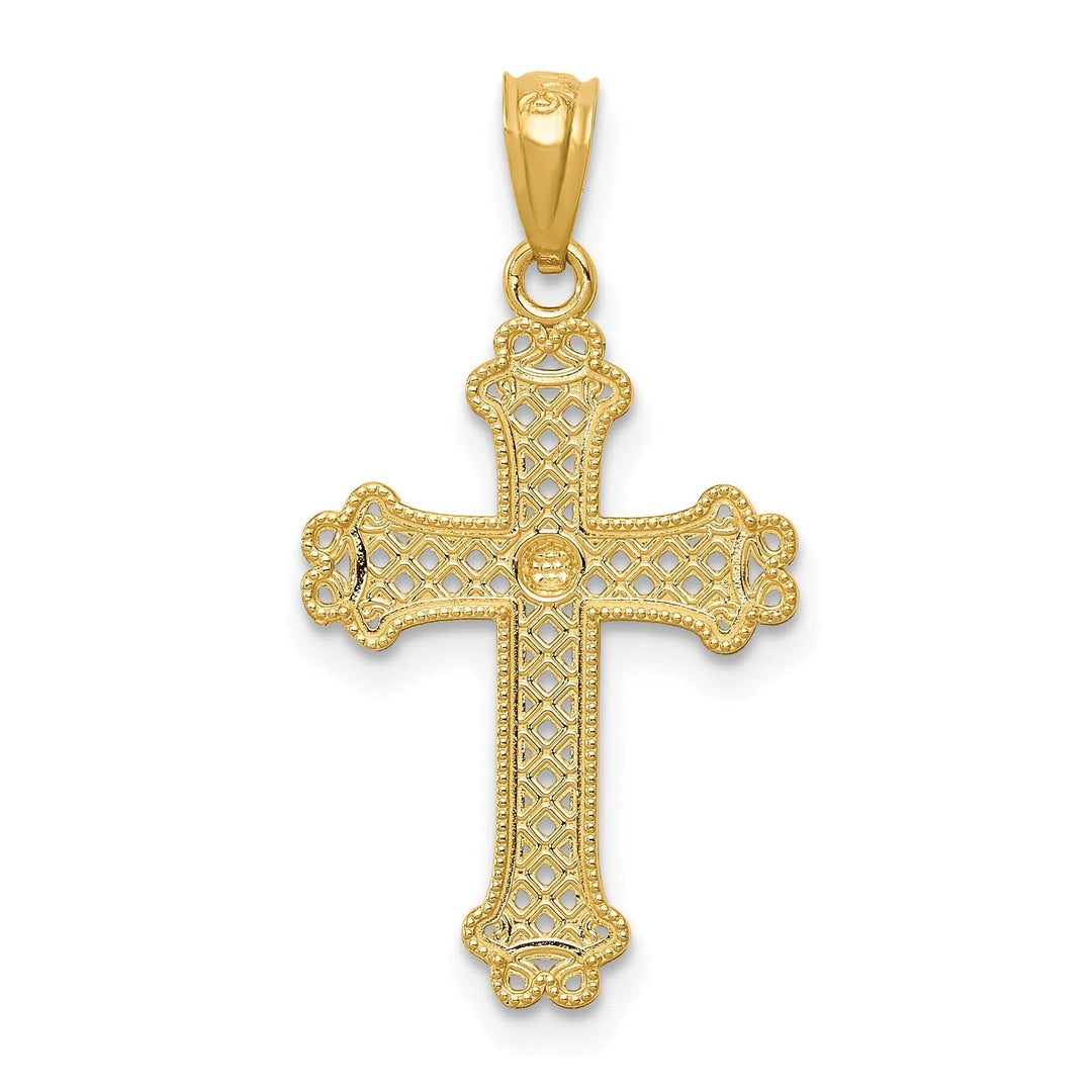 Lovely Rita's Charms & Pendants 14K Two-Tone Gold Sleek D.C Filigree Cross Pendant