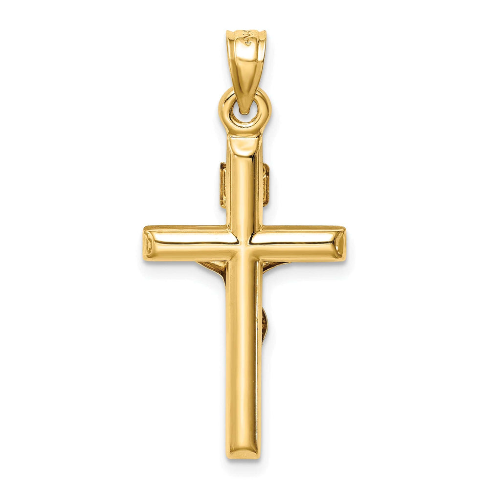 Lovely Rita's Charms & Pendants 14K Two-Tone Gold Sleek Hollow INRI Cross Pendant