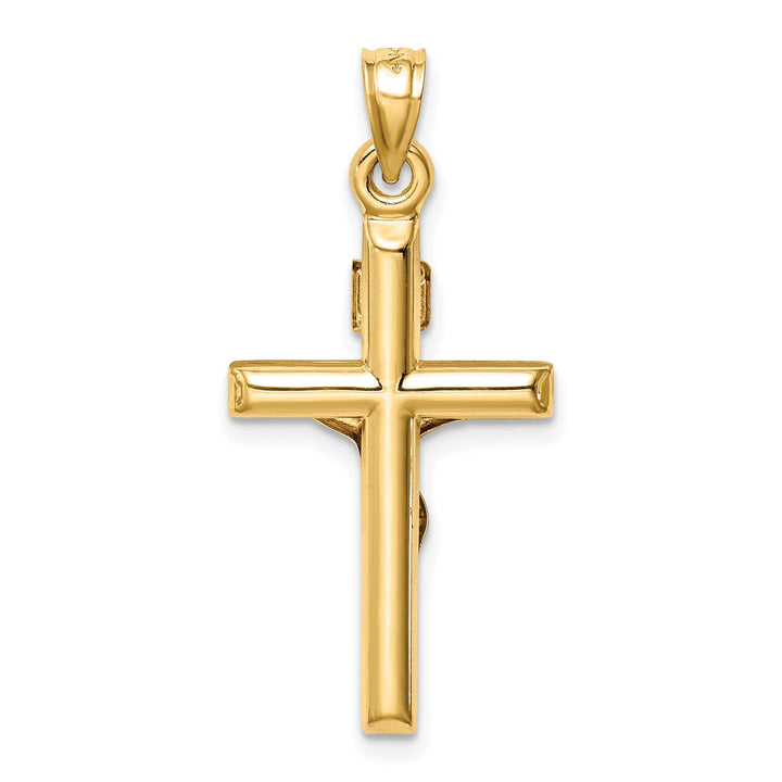 Lovely Rita's Charms & Pendants 14K Two-Tone Gold Sleek Hollow INRI Cross Pendant