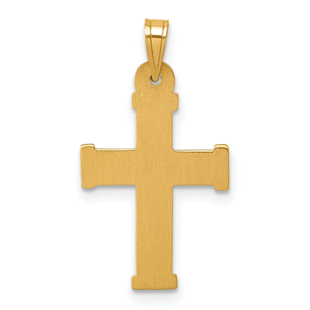 Lovely Rita's Charms & Pendants 14K Two-Tone Gold Sleek Polished & Textured INRI Cross Pendant