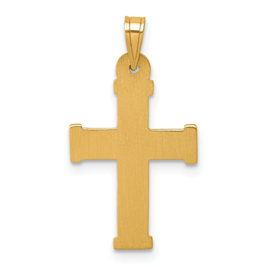 Lovely Rita's Charms & Pendants 14K Two-Tone Gold Sleek Polished & Textured INRI Cross Pendant